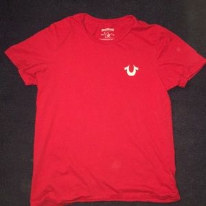 True Religion T Shirt Red Large
